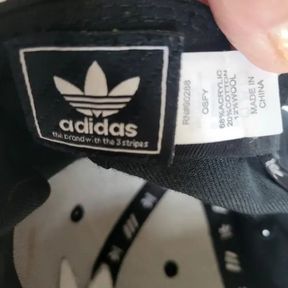 Adidas Trefoil Throwback Logo Hat Cap Youth Kids Boys Adjustable Snapback Black